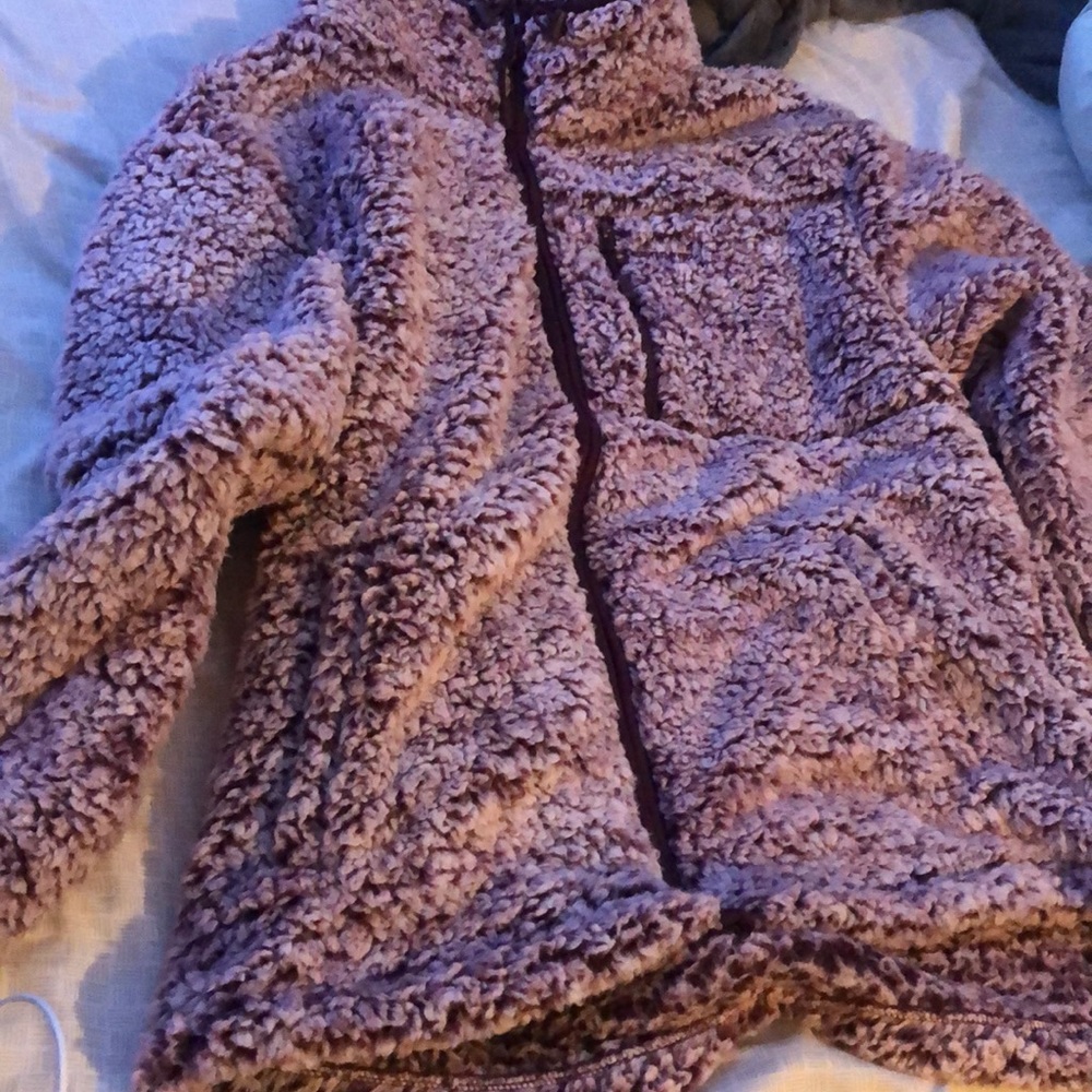 Pink Sherpa Full Zip Jacket